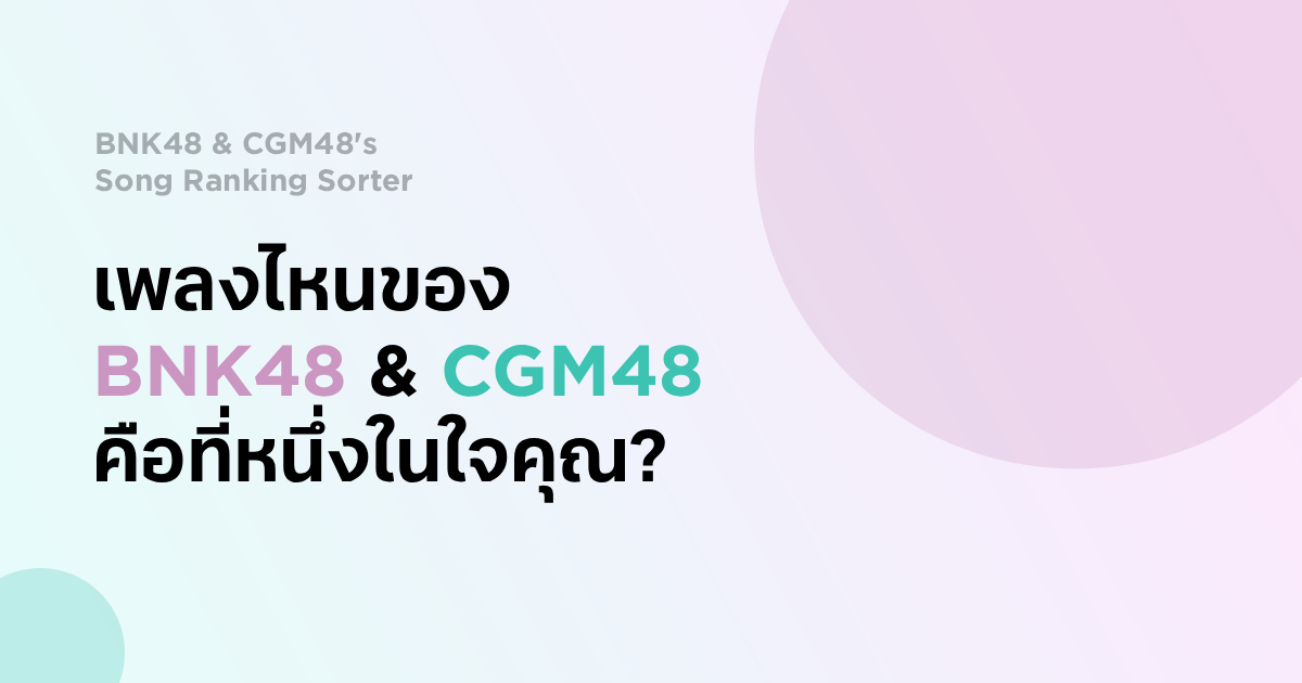 BNK48 & CGM48's Song Ranking Sorter